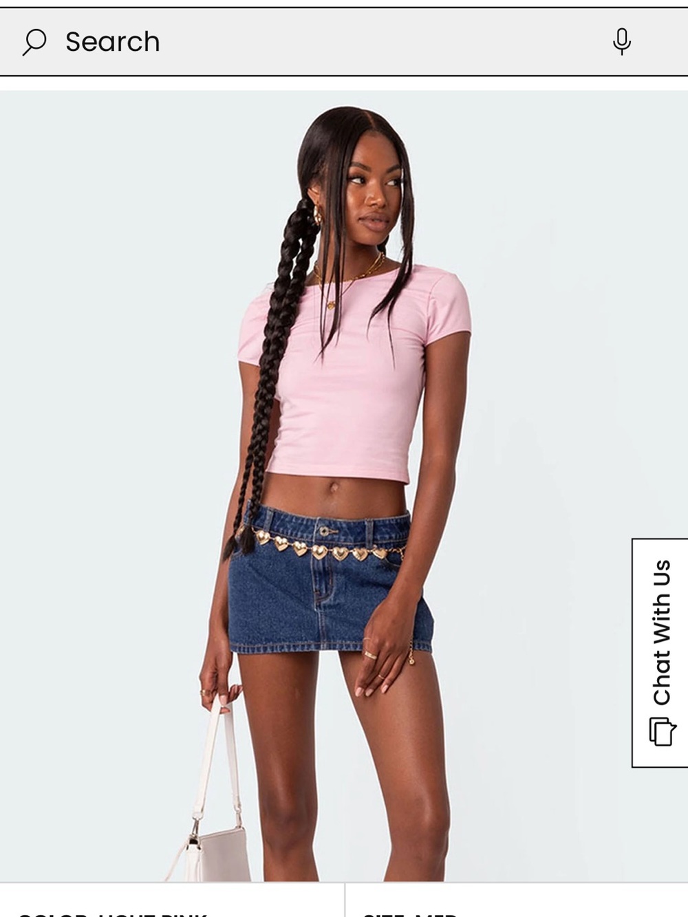 Edikted Light Pink Short Sleeve Scoop Neck Tee